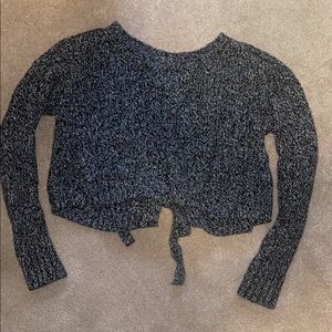 Hollister Black and Gray Knit Crop Top